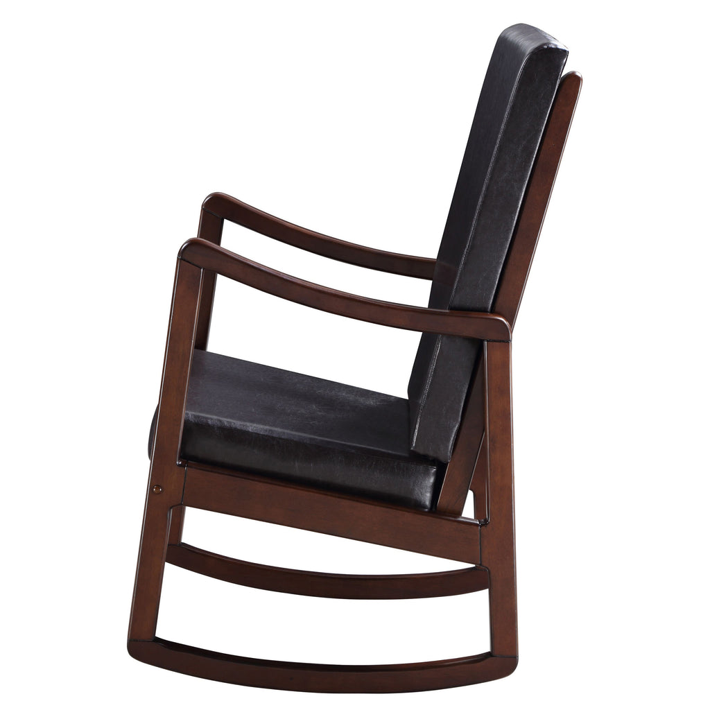 Dark Brown and Espresso Rocking Chair with Armrest - Grand Goldman Shop