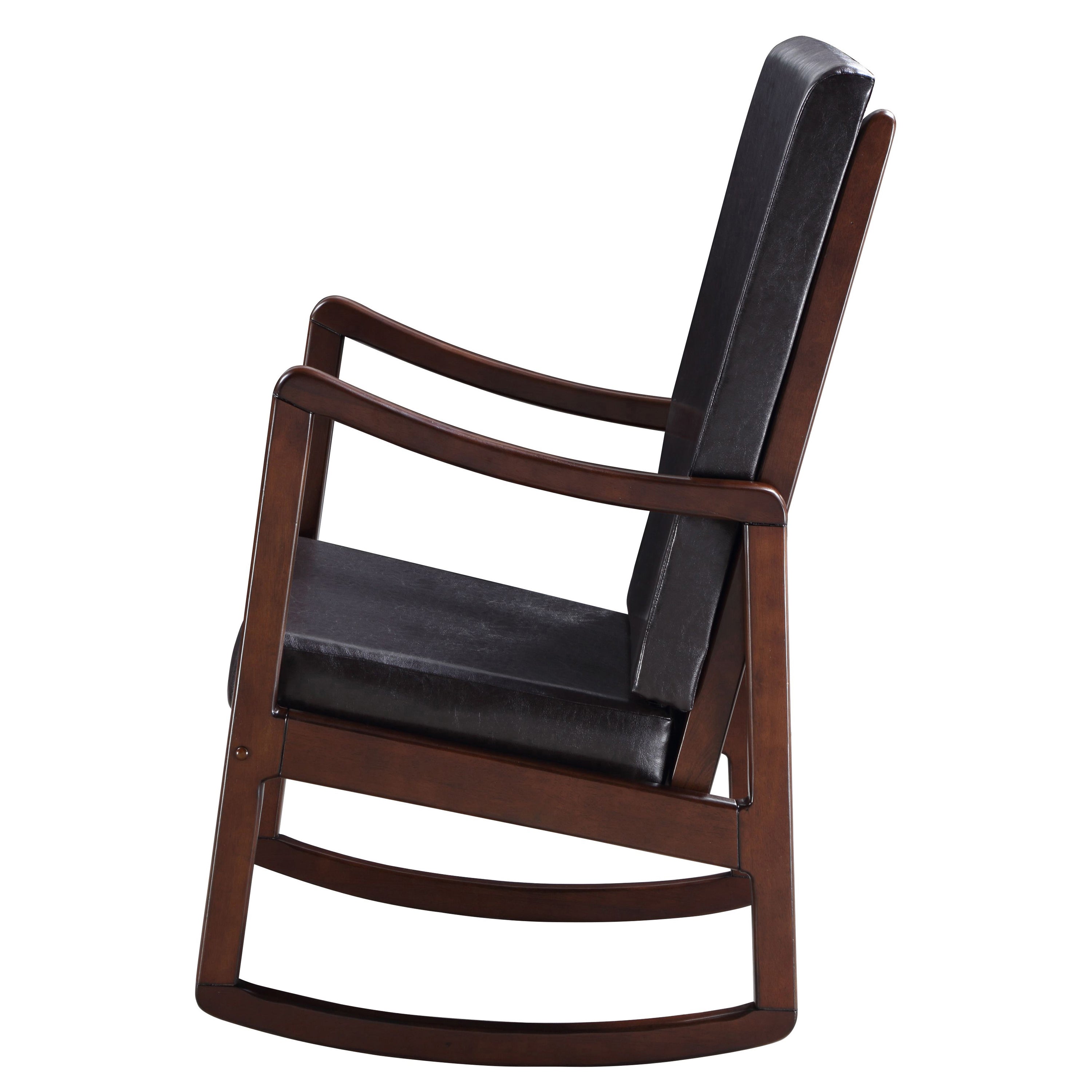 Dark Brown and Espresso Rocking Chair with Armrest - Grand Goldman Shop