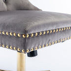 A&A Furniture Office Chair,Velvet Upholstered Tufted Button Home Office Chair with Golden Metal Base,Adjustable Desk Chair Sw