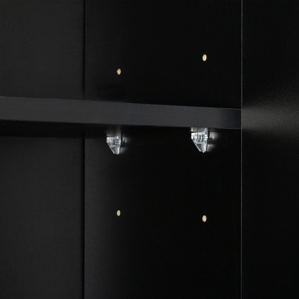70.87' Tall Wardrobe& Kitchen Cabinet, with 6-Doors, 1-Open Shelves and 1-Drawer for bedroom,Black - Grand Goldman Shop
