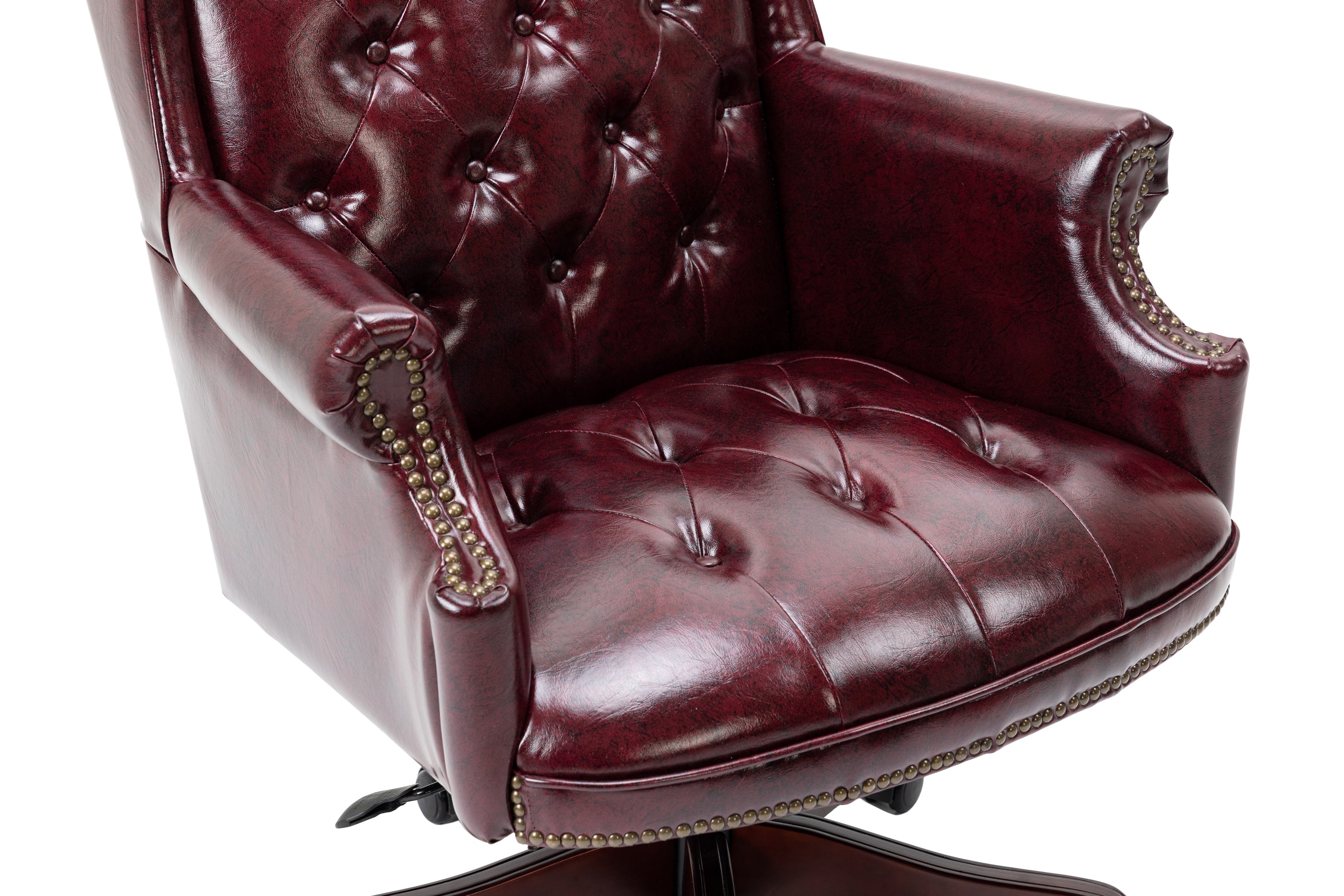 Executive Office Chair  Comfortable Desk Chair - Ergonomic Design - Thick Padded Seat and Backrest - PU Leather Desk Chair wi