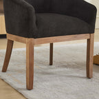 Mid Century Modern Upholstered Barrel Dining Chairs with Arms,Farmhouse Linen Kitchen & Dining Room Chairs with Natural Hardwood Frame, 19' W Accent Chairs,Single Pack,Charcoal Gray,SW1891BK - Grand Goldman Shop