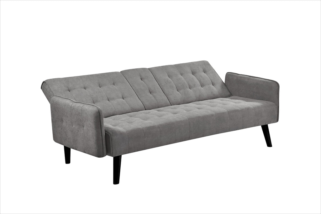 72' Sleeper Sofa Bed - Convertible Folding Backrest to Full Bed with Cup Holder & Drop-Down Table - Space Saving Linen Sofa for Small Spaces - Easy Assembly, Grey - Grand Goldman Shop