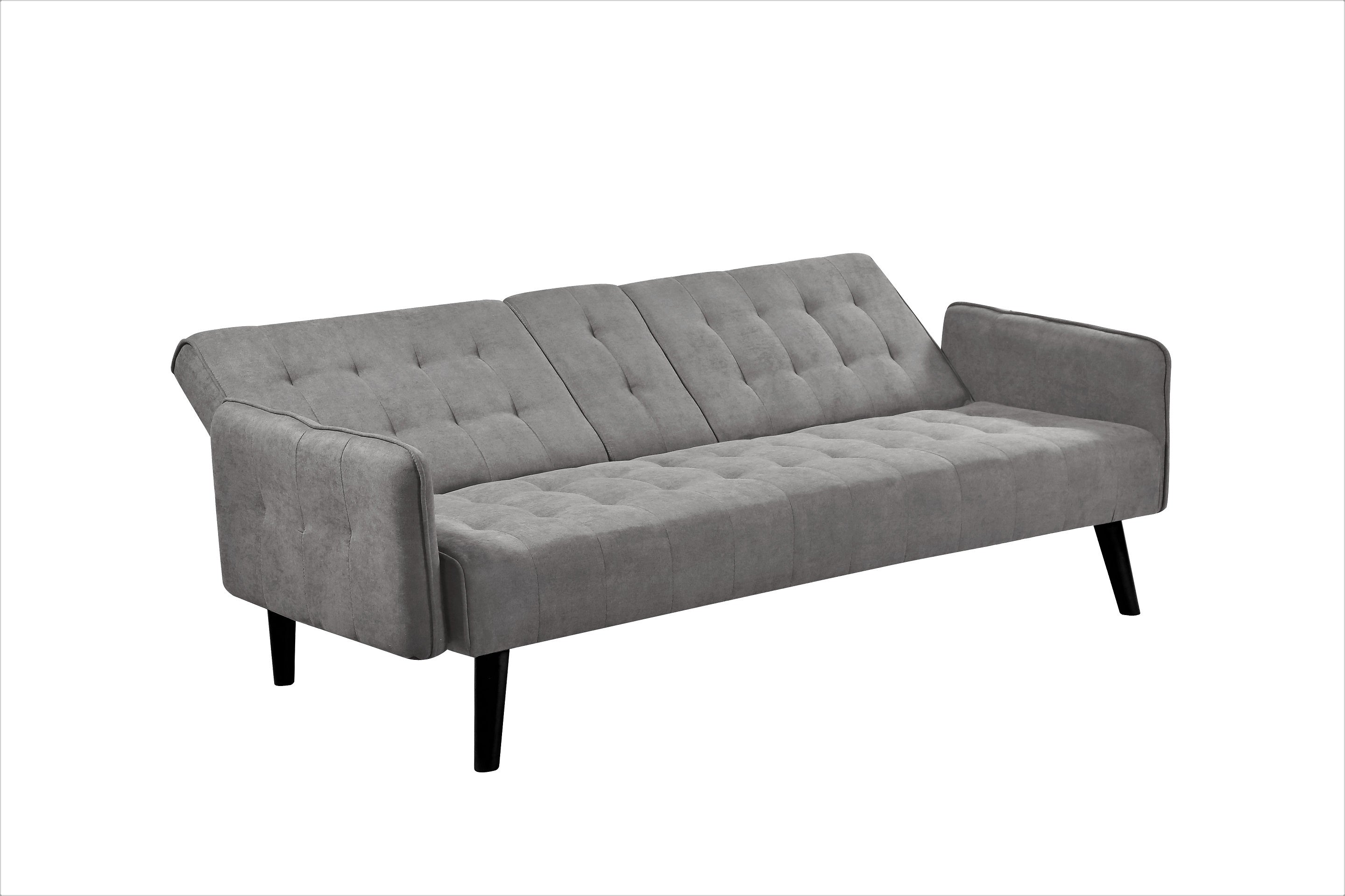 72' Sleeper Sofa Bed - Convertible Folding Backrest to Full Bed with Cup Holder & Drop-Down Table - Space Saving Linen Sofa for Small Spaces - Easy Assembly, Grey - Grand Goldman Shop