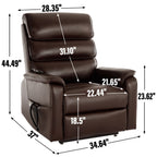 Brown Leatheraire Dual Motor Infinite Position Up to 350 LBS Power Lift Recliner Chair with Power-Remote, Heat Massage and Heavy Duty Motion Mechanism - Grand Goldman Shop