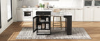 K&K 59.5' Kitchen Island with Extendable Dining Table, Kitchen Storage Table with Double-sided Storage, Kitchen Island with 2 Drawers, Power Outlet, Side Open Shelves, for Kitchen, Dining Room, Black - Grand Goldman Shop