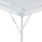 Mahjong Table 4 Player Folding Card Table & 4 Cup Holders Chip Trays White - Grand Goldman