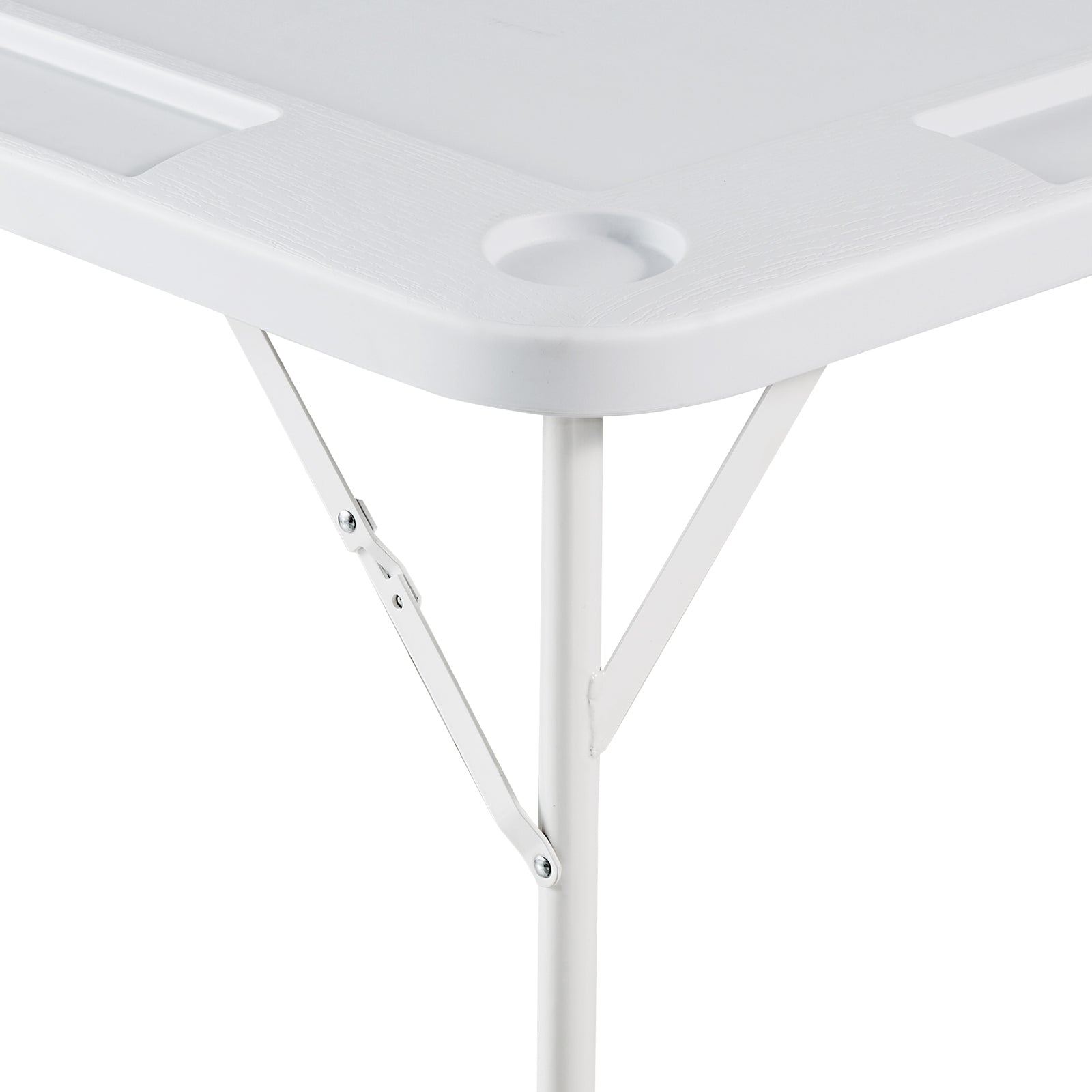 Mahjong Table 4 Player Folding Card Table & 4 Cup Holders Chip Trays White - Grand Goldman