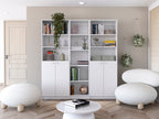 Acres 3 Piece Home Bookcase set, 67' Wide with 11 Shelves and Two Double-Door Cabinet ,  Living Room Set  White - Grand Goldm