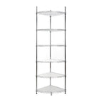 6 Tier Shelf Corner Wire Shelf Rack Adjustable Metal Heavy Duty Free Standing Corner Storage Display Chrome Rack for Bathroom, Living Room, Kitchen - Chrome - Grand Goldman Shop