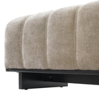 Indoor Dining Bench in Oatmeal Chenille Fabric with Rubber Wood Legs, Comfortable Seating for Dining Room or Living Area - Grand Goldman Shop
