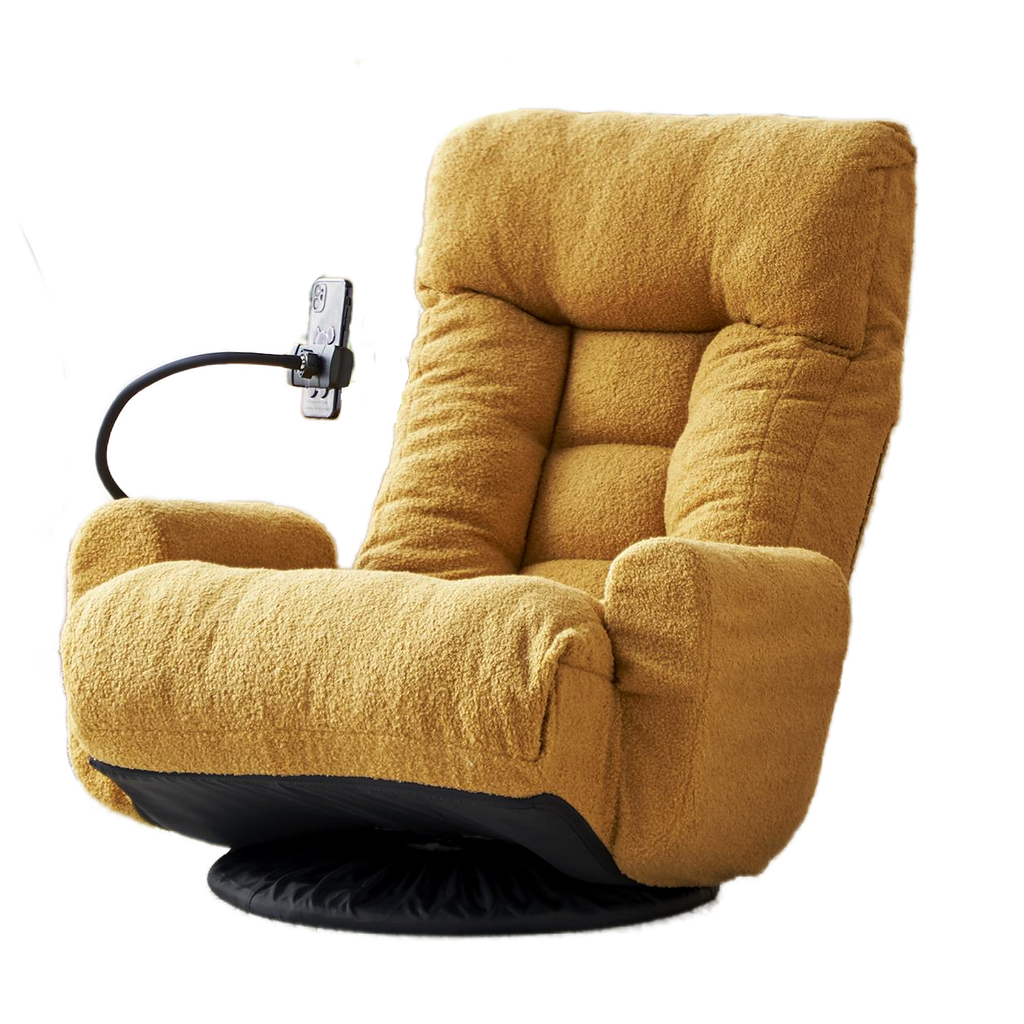 Adjustable Yellow Swivel Lounge Chair with 360-Degree Rotating Seat and Headrest Support, Leisure Chair Deck Chair - Game Chair for Living Room - Grand Goldman Shop