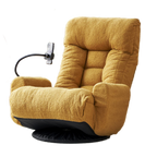 Adjustable Yellow Swivel Lounge Chair with 360-Degree Rotating Seat and Headrest Support, Leisure Chair Deck Chair - Game Chair for Living Room - Grand Goldman Shop