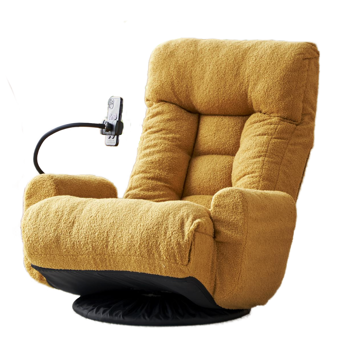 Adjustable Yellow Swivel Lounge Chair with 360-Degree Rotating Seat and Headrest Support, Leisure Chair Deck Chair - Game Chair for Living Room - Grand Goldman Shop