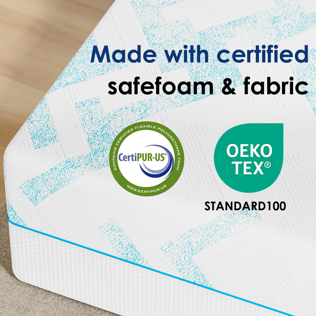 10-inch RV Latex Memory Foam Mattress, short queen size, large format, free of glass fibers, medium hardness texture, breathable memory foam. - Grand Goldman Shop