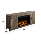 Tobias Rustic Oak Finish Fireplace - Grand Goldman Shop