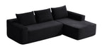 96.9' Cloud Sectional Couch with L-Shape Chaise,Modern Modular Sofa with Deep Seat, Upholstered Couches for Living Room Bedroom,No Assembly Required, (Corduroy Fabric),Black - Grand Goldman Shop
