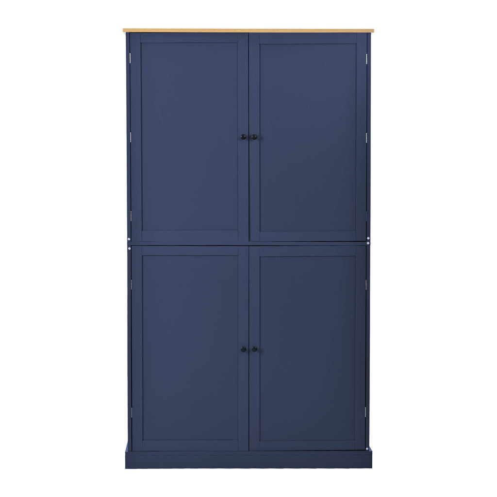 [Assembly Video Provided]TOPMAX 40.2x20x71.3inch High Freestanding Kitchen Pantry Large Cupboard Storage Cabinet with 2 Drawers, 2 Adjustable Shelves, 8 Door Shelves for Kitchen, Dining Room,Blue - Grand Goldman Shop