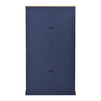 [Assembly Video Provided]TOPMAX 40.2x20x71.3inch High Freestanding Kitchen Pantry Large Cupboard Storage Cabinet with 2 Drawers, 2 Adjustable Shelves, 8 Door Shelves for Kitchen, Dining Room,Blue - Grand Goldman Shop