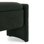 Elegant Long-shaped Storage Ottoman Bench, Boucle Material, Dark Green, Simple and Grand Design - Grand Goldman Shop
