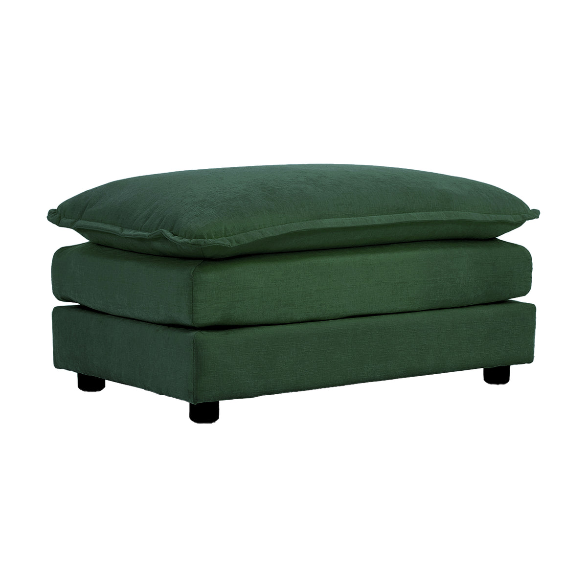 Chenille Fabric Ottomans Footrest to Combine with 2 Seater Sofa, 3 Seater Sofa and 4 Seater Sofa, Green Chenille - Grand Goldman Shop