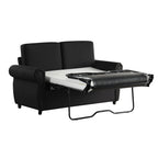 Orisfur Pull Out Sofa Bed Loveseat Sleeper with Twin Size Memory Foam Mattress & USB Ports, Black Linen - Grand Goldman Shop