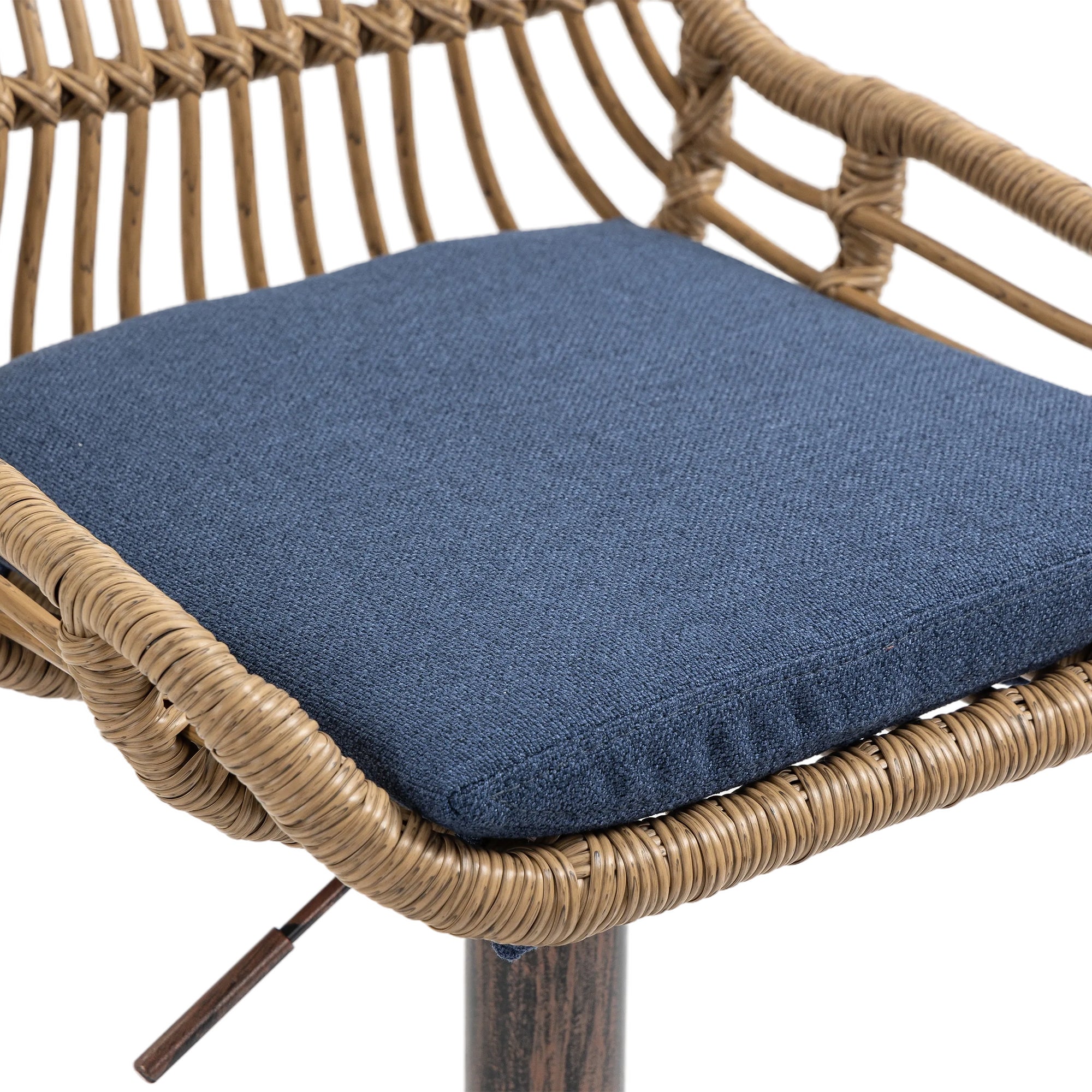 COOLMORE Modern Swivel Bar Stools Set of 2 Adjustable Counter Height Chairs with Footrest Blue Linen - Grand Goldman Shop