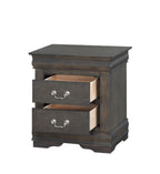 Louis Philippe Dark Gray Finish 4 PCS Bedroom Set (E. King) - Grand Goldman Shop