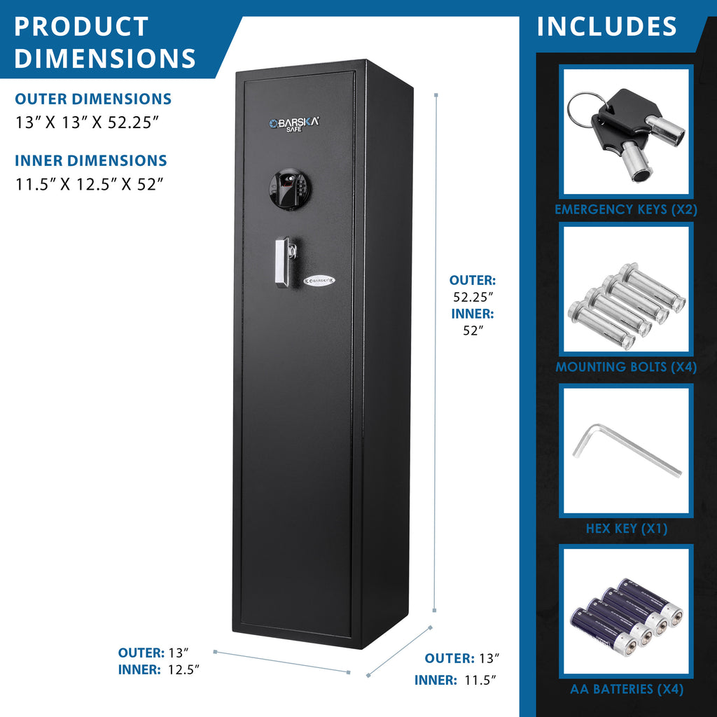 4.33 CU FT BIOMETRIC KEYPAD RIFLE SAFE - Grand Goldman