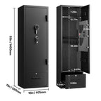 4 Gun Safe, Long Gun Cabinet for Rifles and Pistols, Quick Access Rifle Safe with 2 Ammo Slots, 2 Pistol Pockets & 2 Adjustab