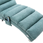 Ergonomic Electric Massage Chaise Lounge with Remote Control, Teal Linen Upholstery, 5 Modes for Relaxation - Grand Goldman Shop