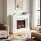 44' Electric Fireplace with Mantel for Living Room or Bedroom,23' Fireplace Insert Heater, Realistic Log and Flame Effect, Remote Control, Timer - Grand Goldman Shop