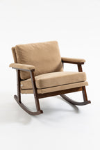Mid Century Modern Accent Chair ,rocking chair with Wood Frame, Upholstered Living Room Chairs , Reading Armchair for Bedroom Sunroom - Grand Goldman Shop