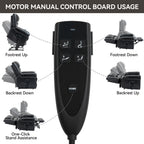 Power Lift Recliner Chair Heat Massage Dual Motor Infinite Position Up to 350 LBS, Genuine Leather, Heavy Duty Motion Mechanism with USB Ports, Black - Grand Goldman Shop