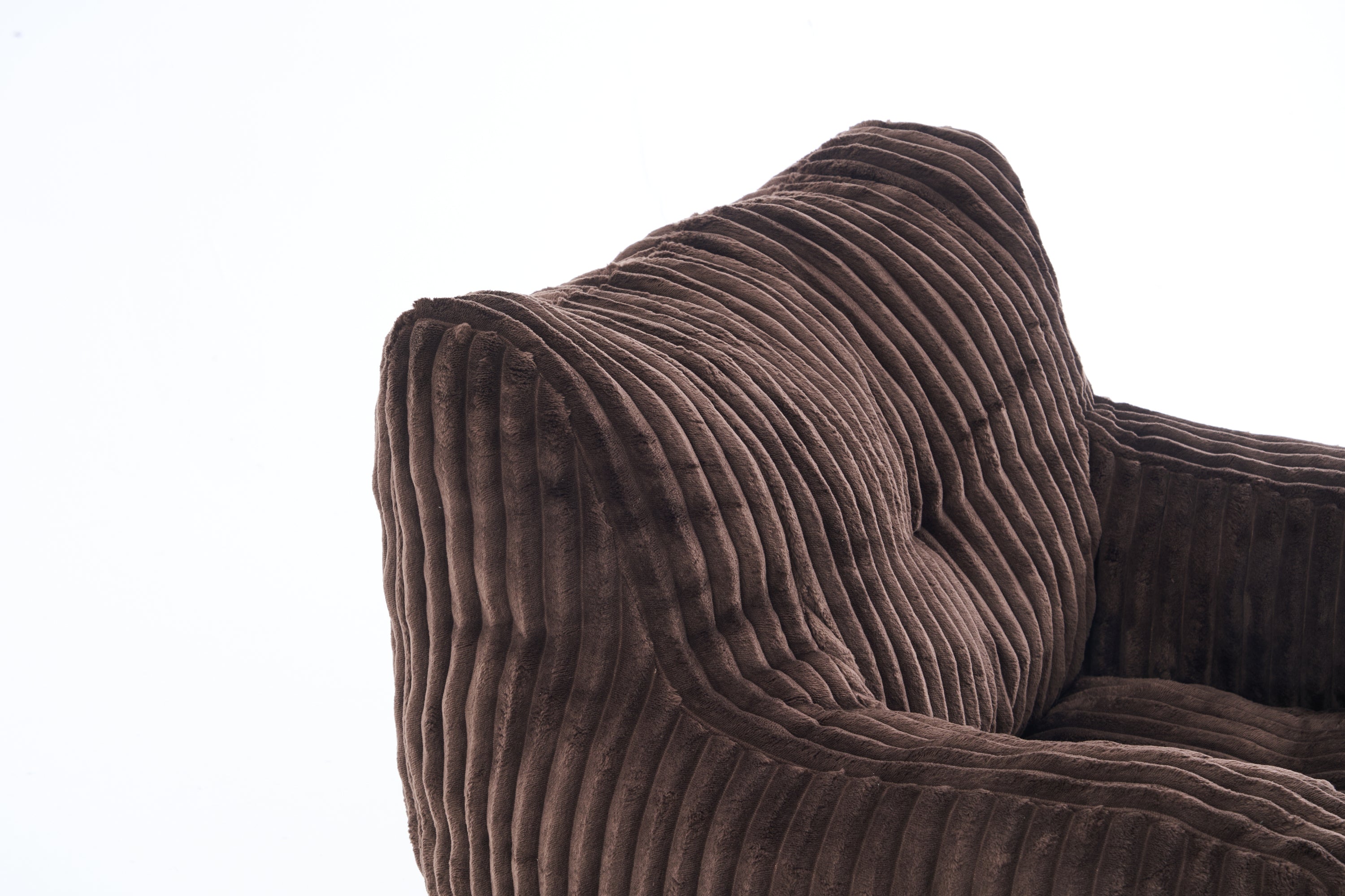 010-Soft Fluffy Corduroy Fabric Bean Bag Chair Filled With Memory Sponge,Brown - Grand Goldman Shop