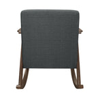 Modern Home Furniture 1pc Rocking Chair Dark Gray Fabric Upholstered Dark Walnut Finish Wood Cushion Seat and Back - Grand Goldman Shop