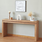 Rustic Manufactured Wood Console Table with Beaded Accent, 64L x 14W x 32H - Grand Goldman Shop