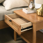 Vichy 3-Piece Rubberwood Bedroom Set, Platform Bed with Two Nightstands, Queen - Grand Goldman Shop