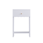 Modern Nightstand with Drawer and Open Shelf, Scalloped Edge Bedside Table in Light Purple, Minimalist Side Table for Kids Room or Girls' Room, Engineered Wood, 16.93 x 14.96 x 26.77 inches - Grand Goldman Shop