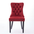 Classic Velvet Dining Chairs,  High-end Tufted Solid Wood Contemporary Velvet Upholstered Dining Chair with Wood Legs Nailhead, SET OF 2,Burgundy, Wine Red,SW2001WR - Grand Goldman Shop