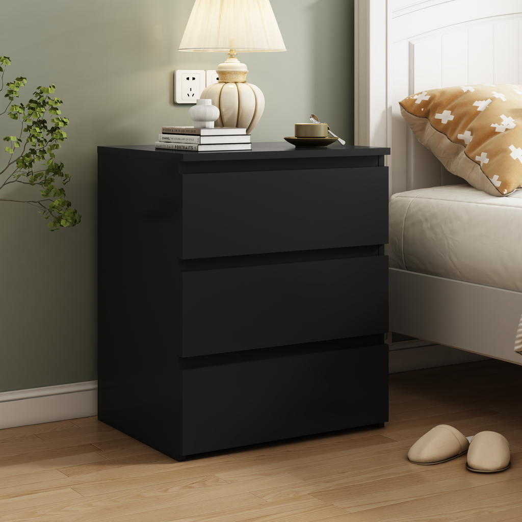 (Set of 2)3 Drawer Dresser, Small Dresser for Closet, Wooden Nightstand for Bedroom, Chest of Drawers Side Table Storage Cabinet for Home Office Entryway Hallway, Each box Contains Two Side Tables - Grand Goldman Shop