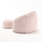 Bedding Bean Bag Sofa Chair with High-Pressure Foam and Footrest, Pink Microfiber - Grand Goldman Shop