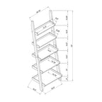 Bookcase ladder five shelf popular modern design multi-depth shelves with rounded shelf barrier corners - Grand Goldman Shop