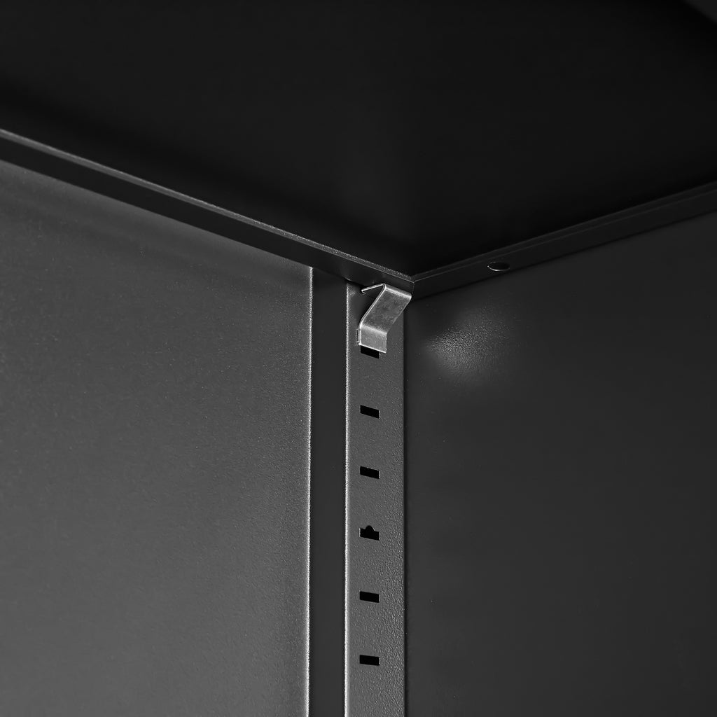 70-Inch Black 2-Door File Cabinet with Lock, 4 Adjustable Shelves, Heavy-Duty Steel Construction for Commercial and Home Offi