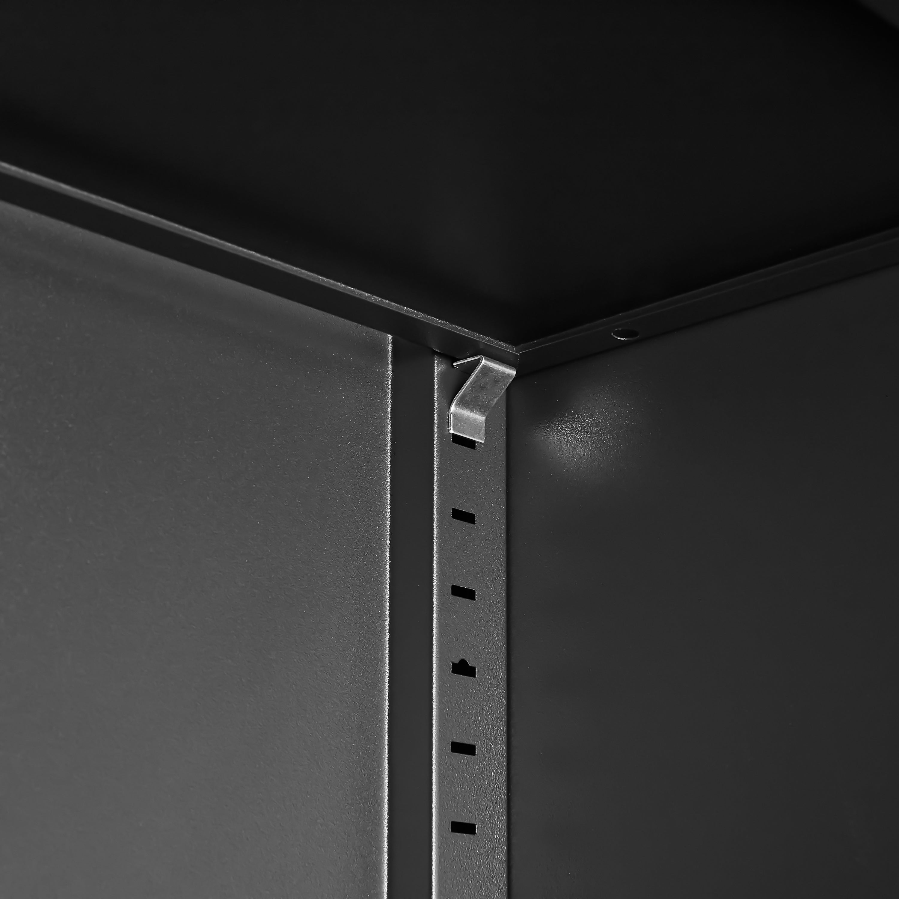70-Inch Black 2-Door File Cabinet with Lock, 4 Adjustable Shelves, Heavy-Duty Steel Construction for Commercial and Home Offi