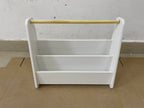 Kids Bookshelf with Wooden Handle, 2-Tier Front-Facing Toddler Bookcase, Portable Children's Book Storage Organizer for Bedro
