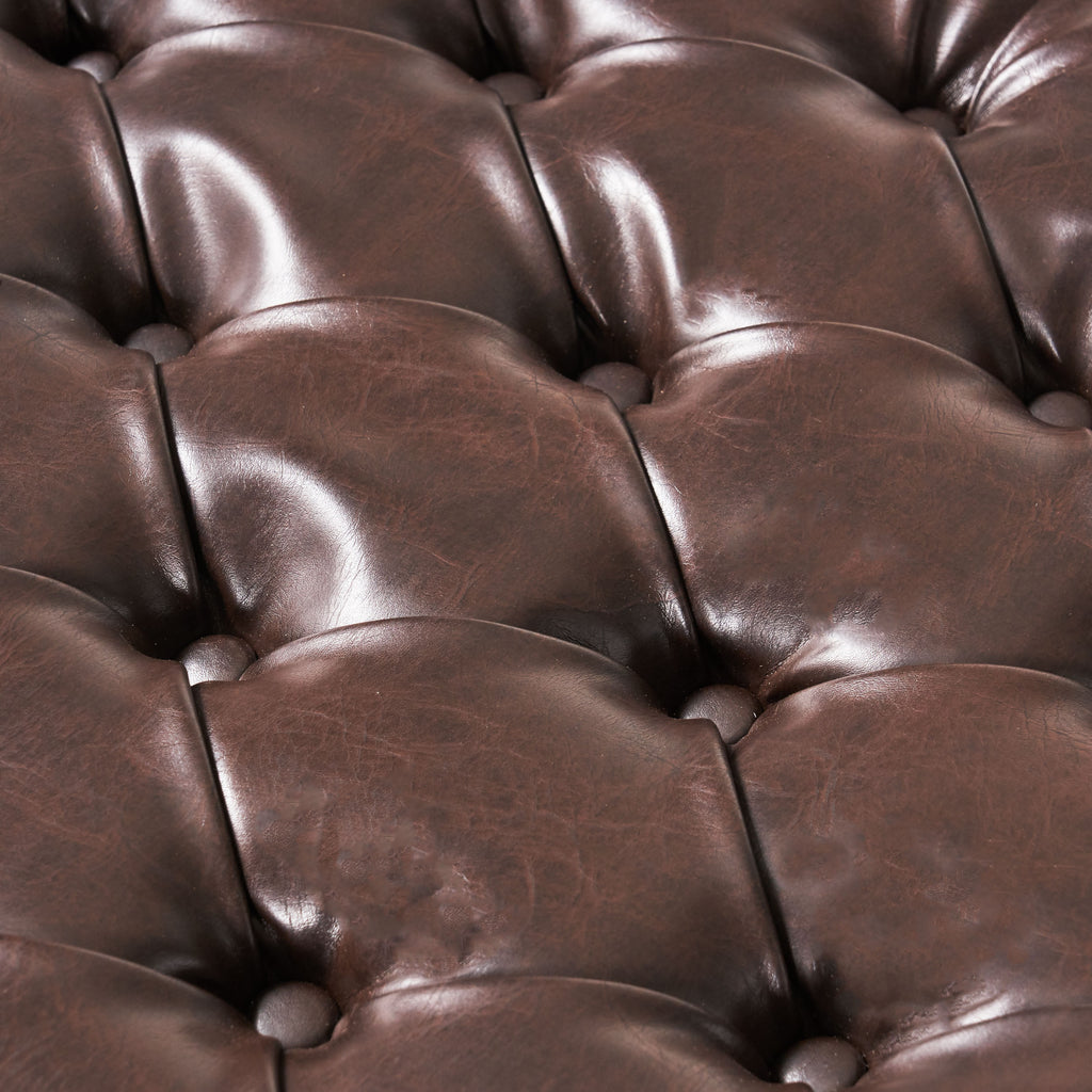 Cancia 50' Wide Faux Leather Tufted Rectangle Storage Ottoman Brown PU - Grand Goldman Shop