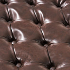 Cancia 50' Wide Faux Leather Tufted Rectangle Storage Ottoman Brown PU - Grand Goldman Shop