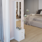 Simple Stylish Dressing Mirror Cabinet, Cosmetic Organizer Cabinet, Jewelry Cabinet, Extra Large Full Body Mirror, Multi Layer High Capacity Storage, 11.8' x 15.7' x 63', EPA, GCC, UL Certificate - Grand Goldman Shop
