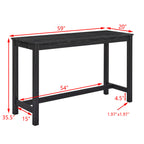 59 Inch Bar Table, Dining Table, Sofa Table with Power Outlet, 3 Upholstered Stools, 4 Piece Bar Table and Chair Set for Living Room, Dining Room, Kitchen - Grand Goldman Shop
